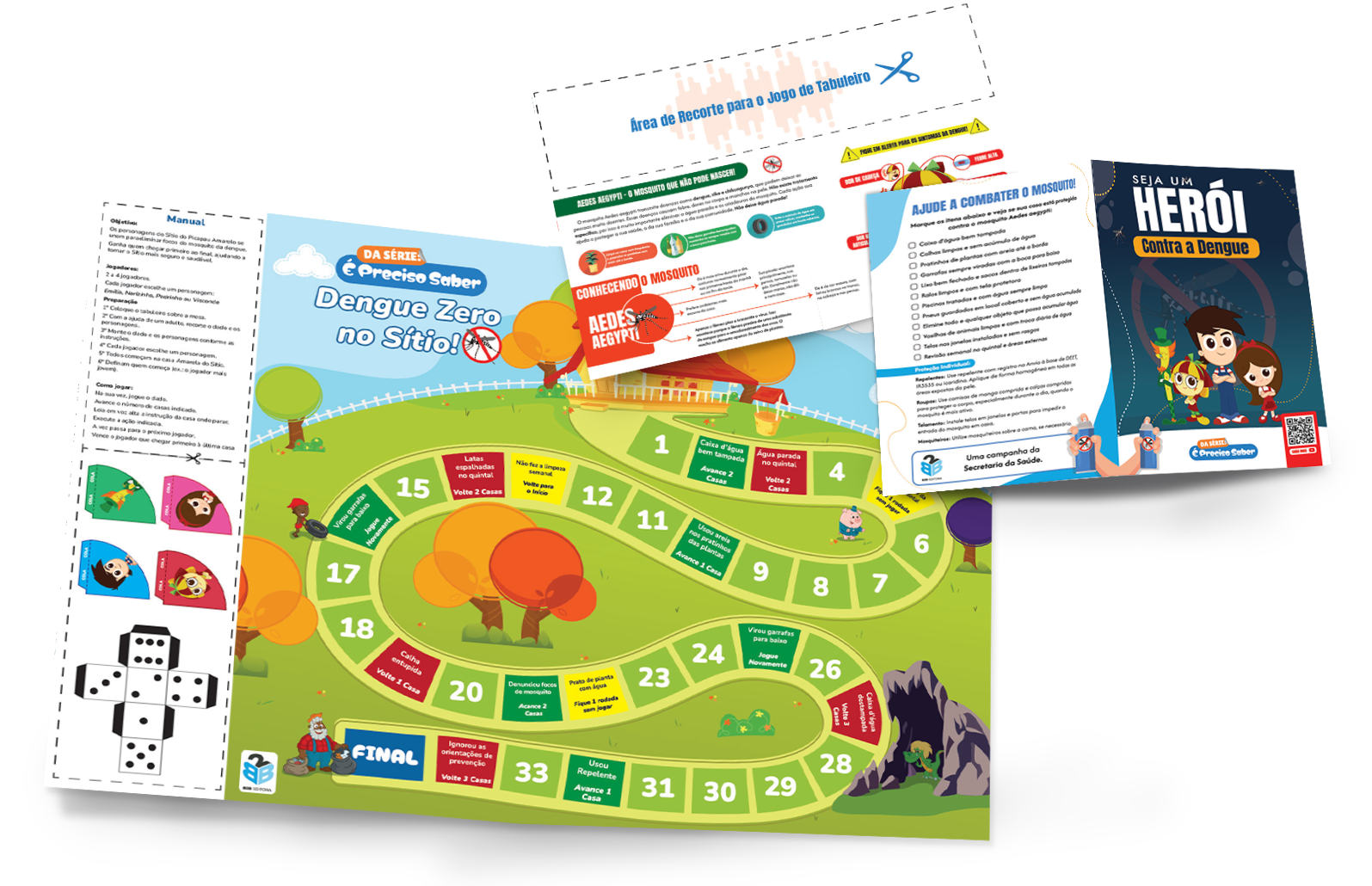Jogo de Tabuleiro - Dengue Zero no Sítio!